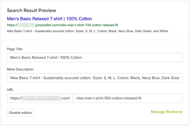 search result preview